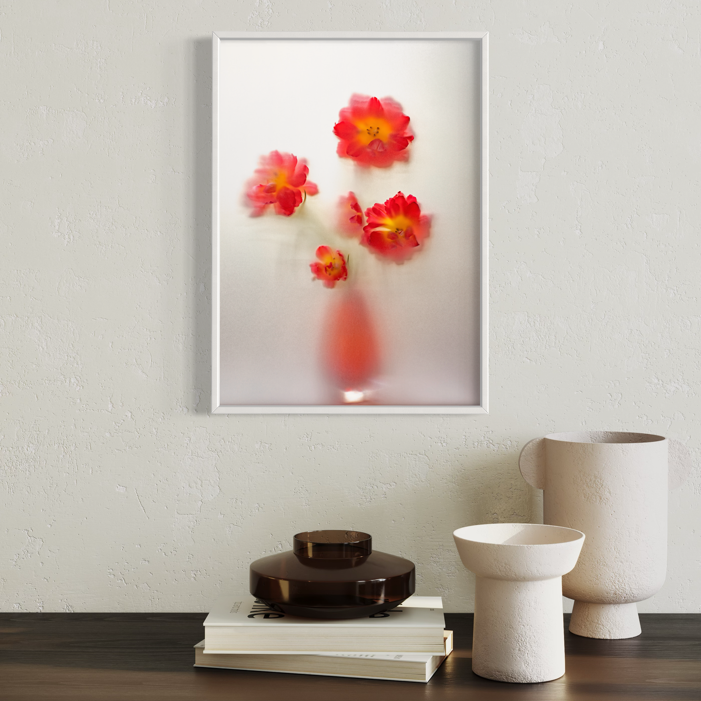 Botanic Still Life collection - red and yellow tulips in vase