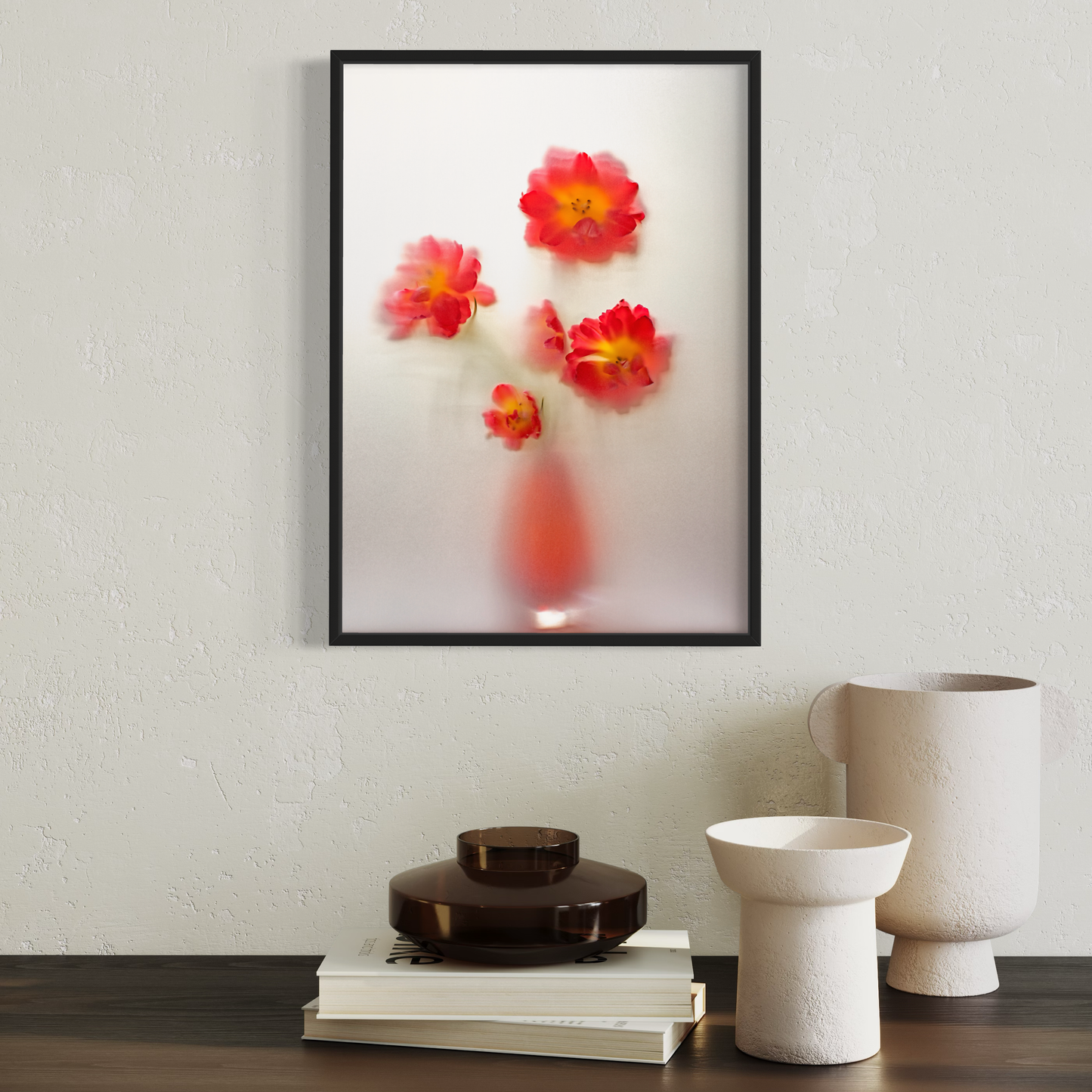 Botanic Still Life collection - red and yellow tulips in vase
