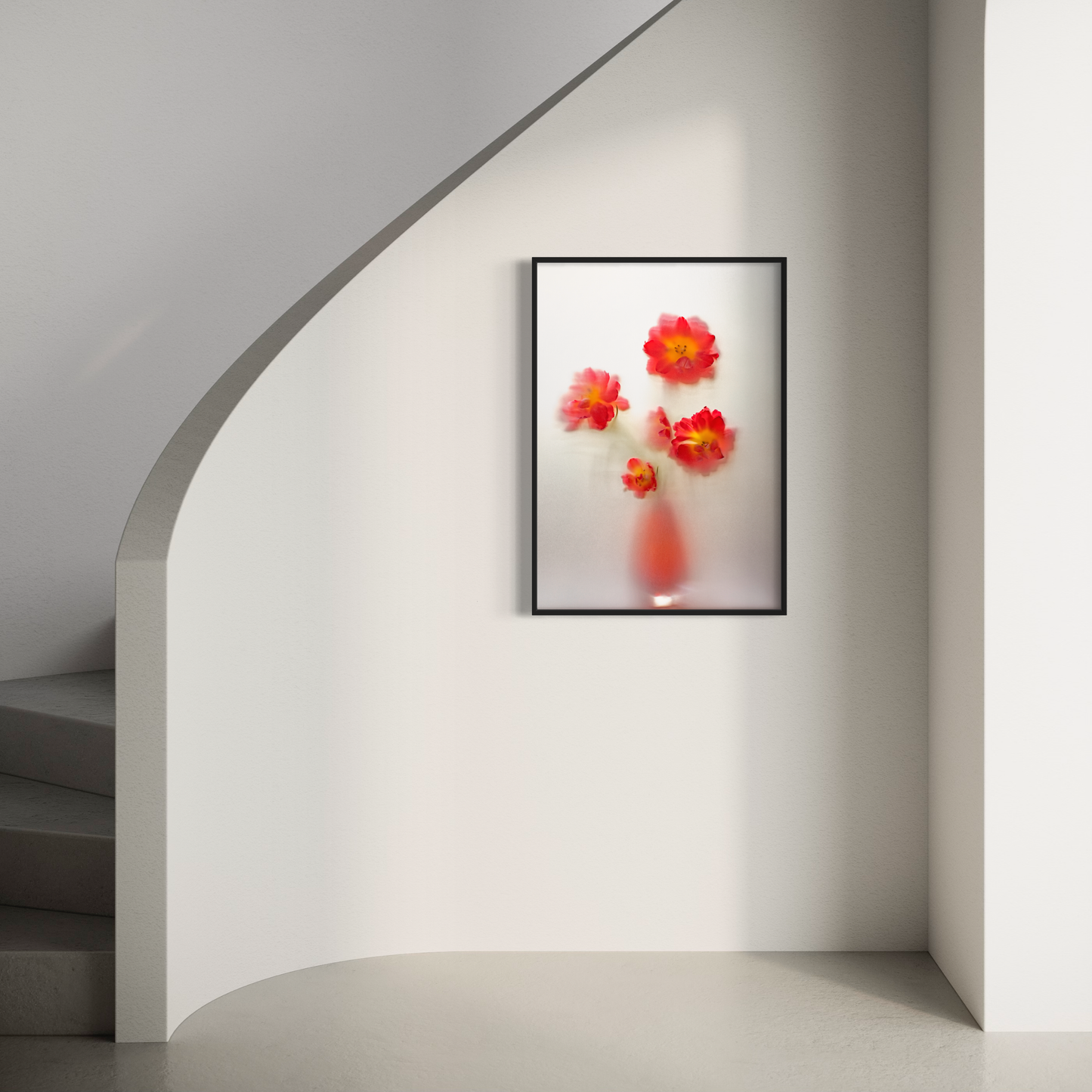 Botanic Still Life collection - red and yellow tulips in vase