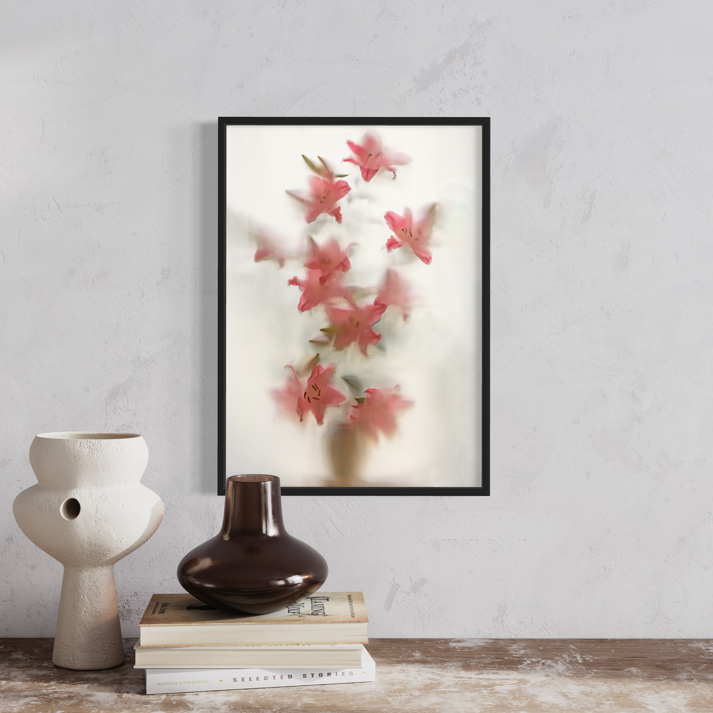 Botanic Still Life collection - pink lillies in vase