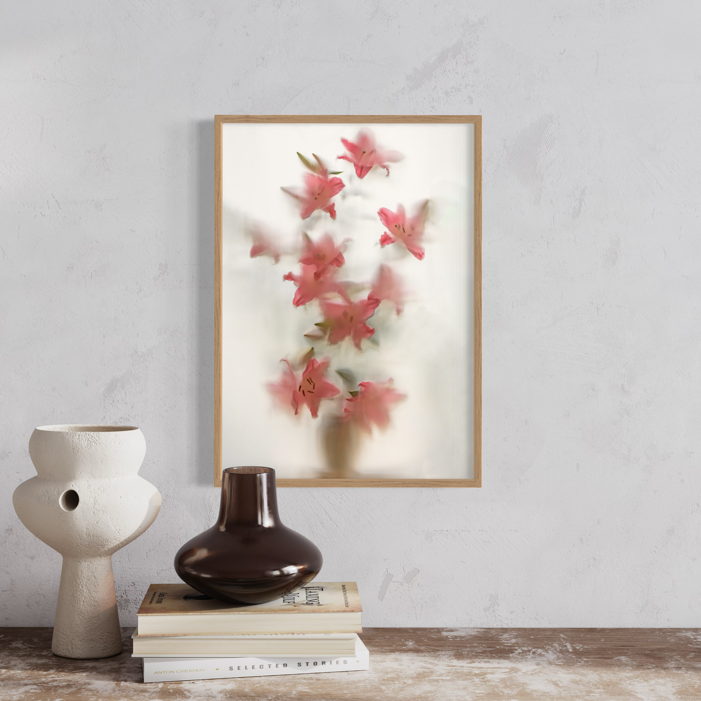 Botanic Still Life collection - pink lillies in vase