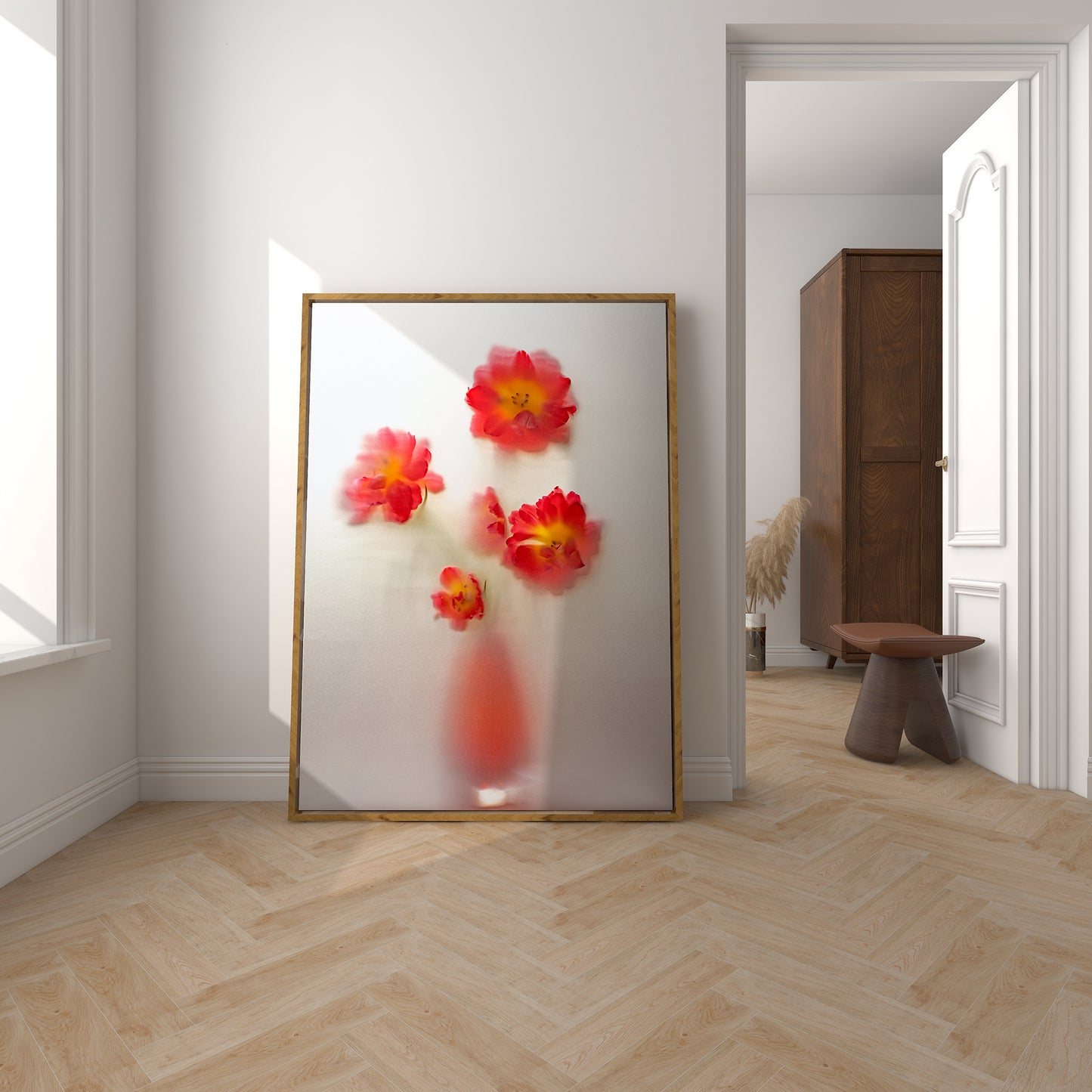 Botanic Still Life collection - red and yellow tulips in vase